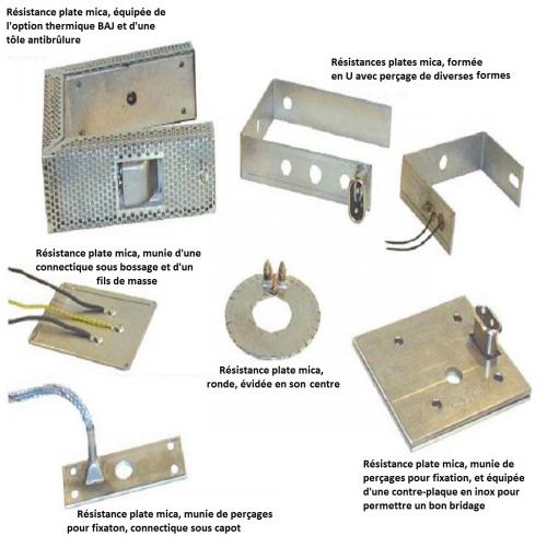 Résistance chauffante plate à isolation mica ou céramique