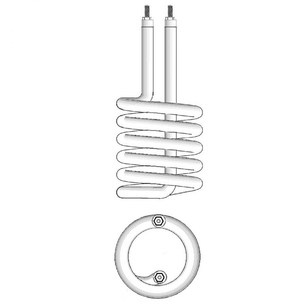 Thermoplongeur amovible à élément blindé spiralé verticalement